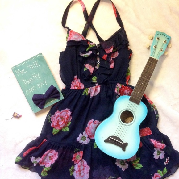 Hollister Dresses & Skirts - Navy Blooming Rose Chiffon Dress